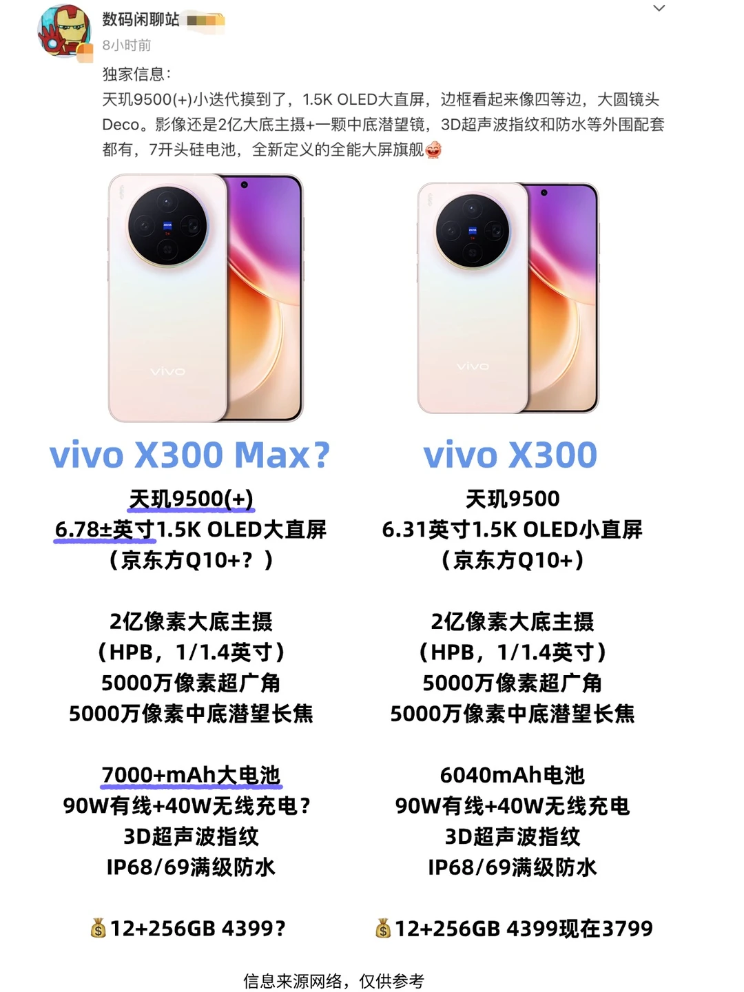 补齐7000大电池！vivo X300Max曝光