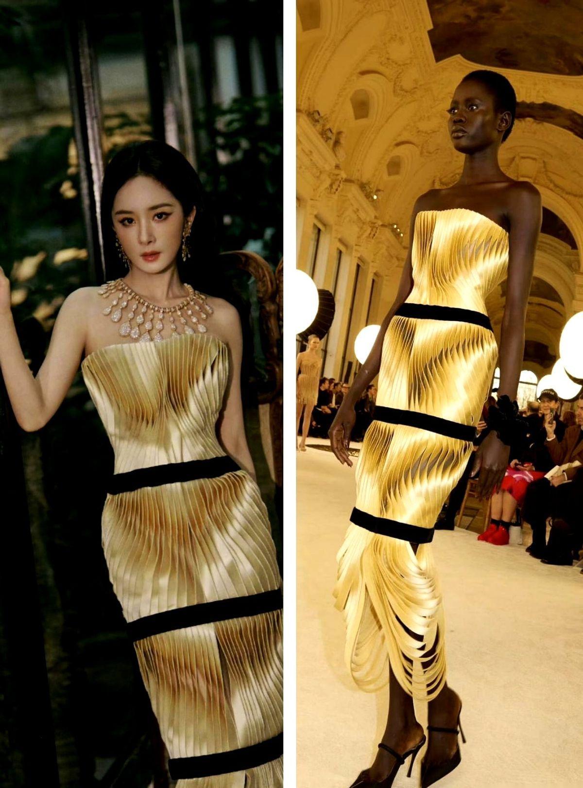 杨幂穿了件麦穗金袍子，热搜炸了。不是红毯翻车，是直接把高定穿成了个人符号。别