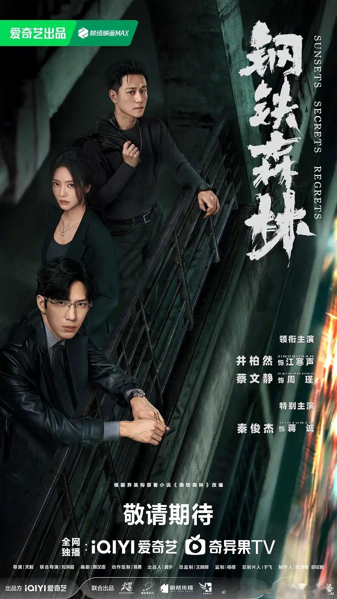 28集刑侦剧钢铁森林过审下证，爱奇艺待播。导演：天毅主演：井柏然、蔡文静、秦俊
