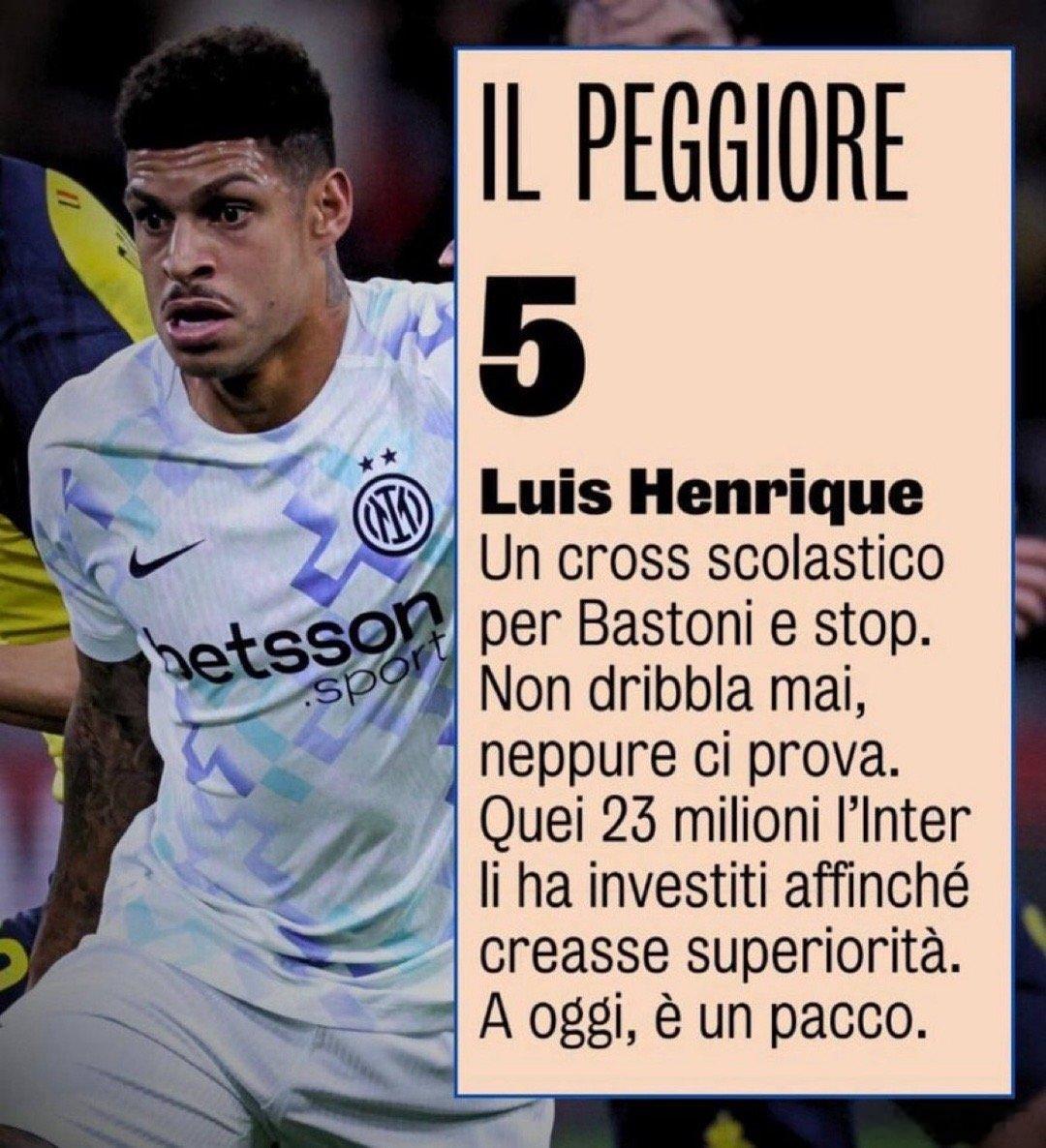 米兰体育报对恩里克对阵维罗纳的评价如下：全场最差除了给巴尔托尼的一个简单的传中