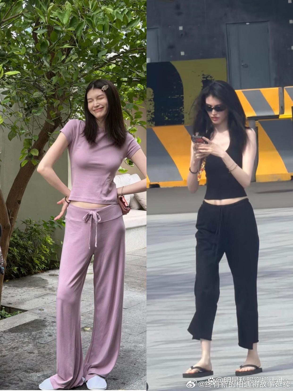 何穗生娃后穿搭“好松弛”！2套穿搭把瑜伽服9分裤穿的高级感满满