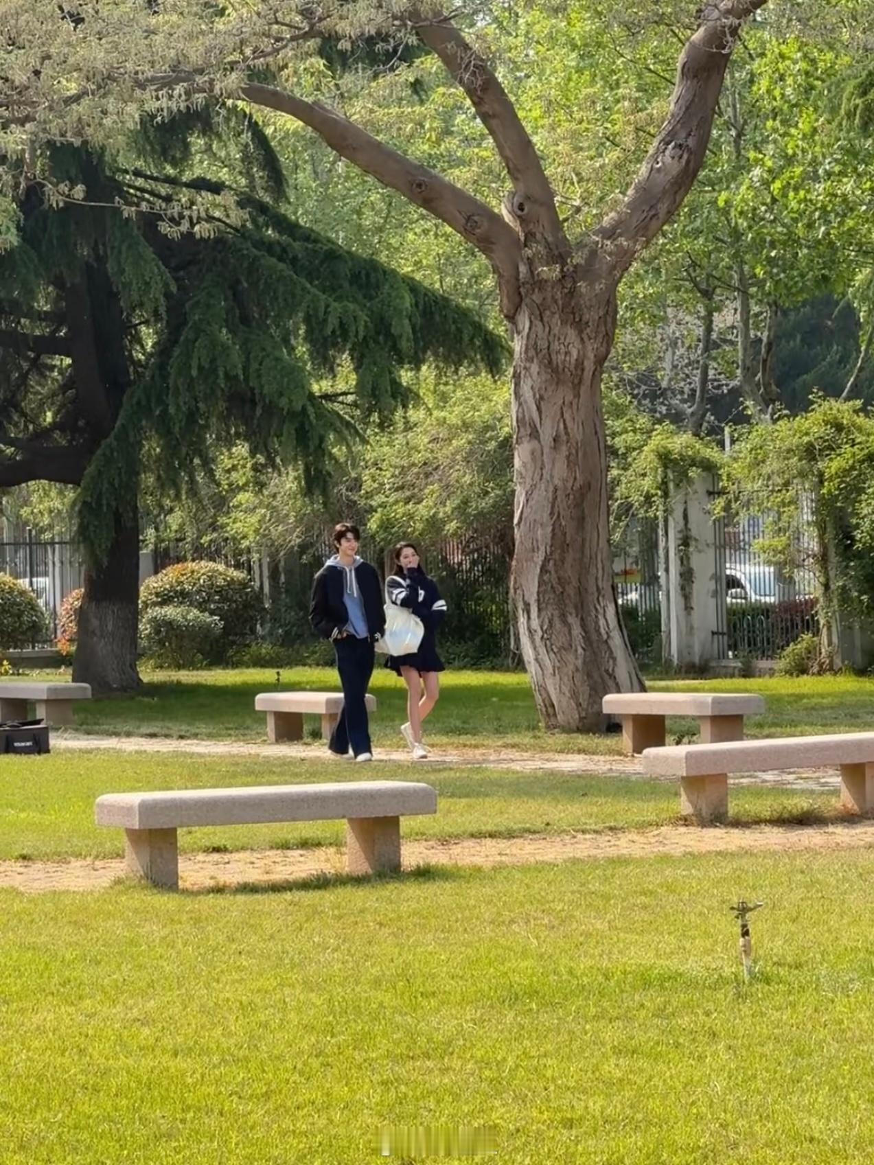 林一关晓彤青岛拍戏网友偶遇林一关晓彤在青岛理工大学拍戏。两个大长腿，晕腿了