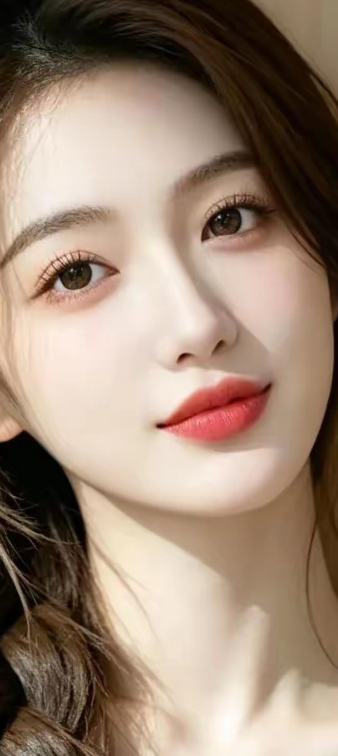 温柔甜美的少女，红唇轻启，散发迷人魅力。