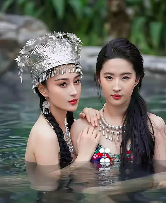 以前不懂张馨予的美，直到看到她和刘亦菲的同框照才明白高岭之花的魅力有多震撼。