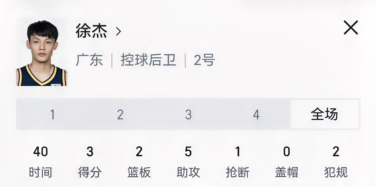 真的心疼徐杰！广东大胜夜，杜锋指导太狠心，竟然让他打满全场40分钟？CBA广