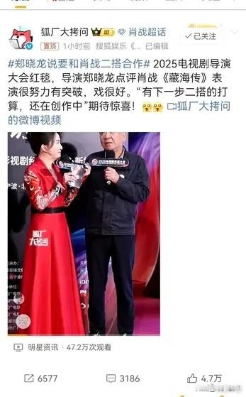 刷到郑晓龙导演说要跟顶流二搭的采访，他也称赞了顶流在藏海传里的演技。说实话顶流真