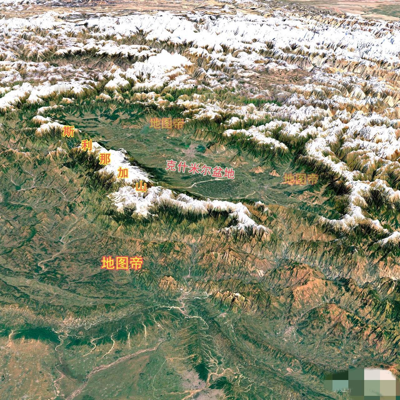 克什米尔盆地，确实水美草肥[呲牙笑]大部分地方海拔在1650米-2000米之间