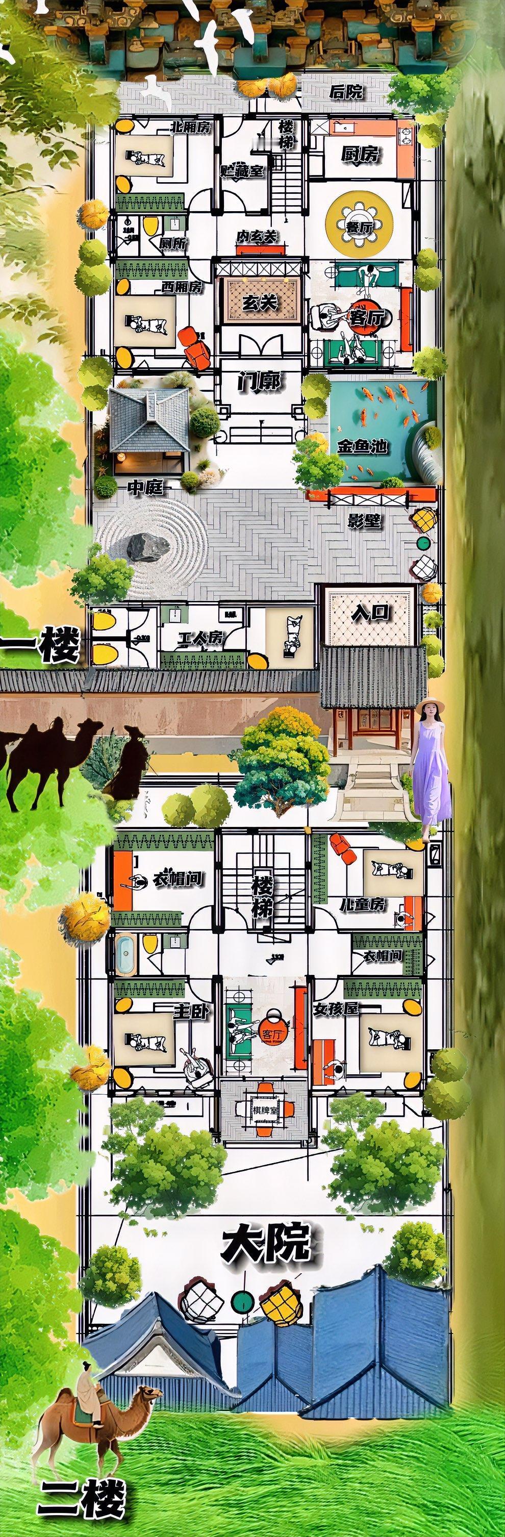 这合院太心机了，其中厉害的自建房，572㎡打明牌，说实话，能把二进式，整出一个真