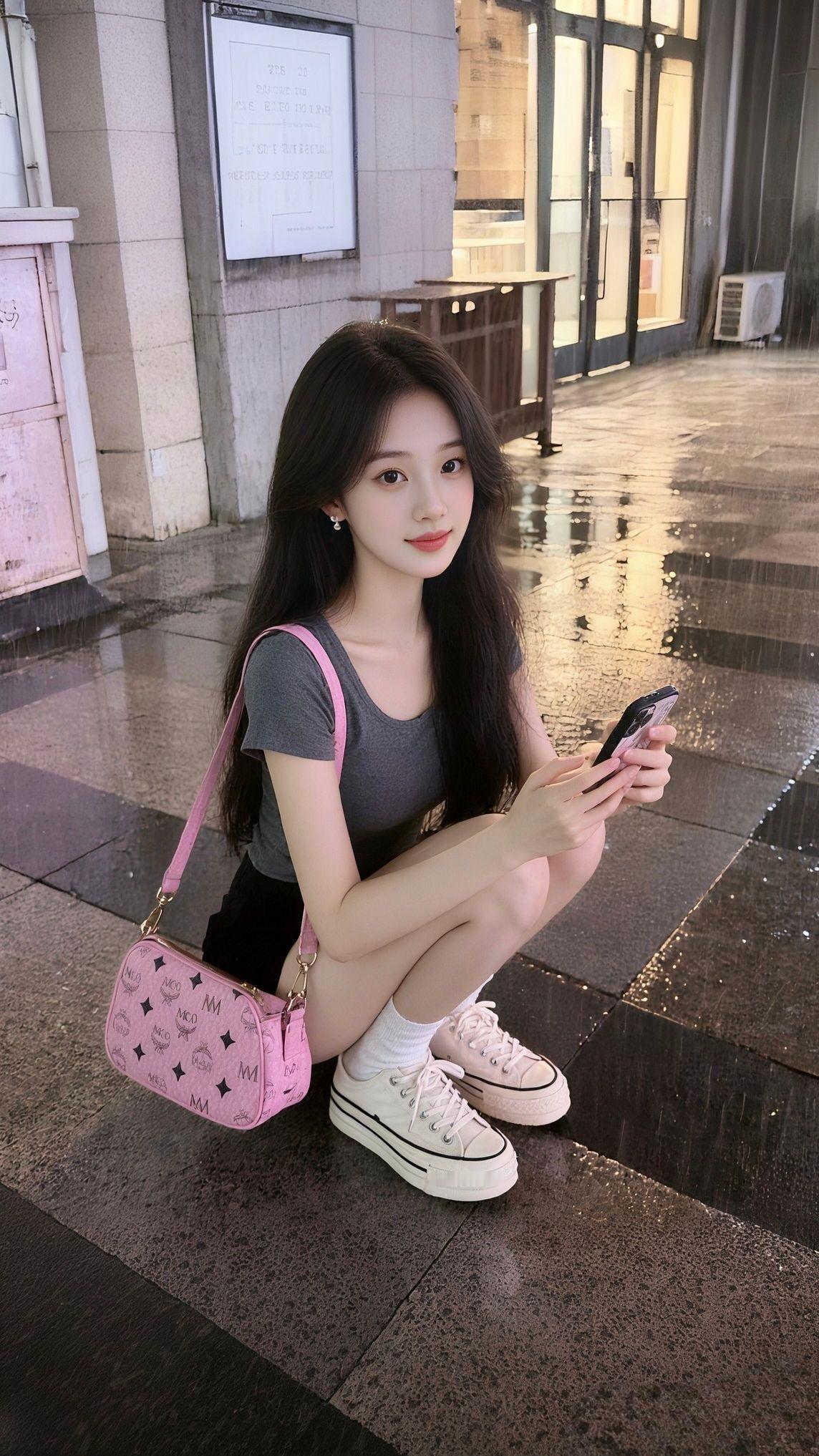 美女清纯甜美街拍甜妹穿搭