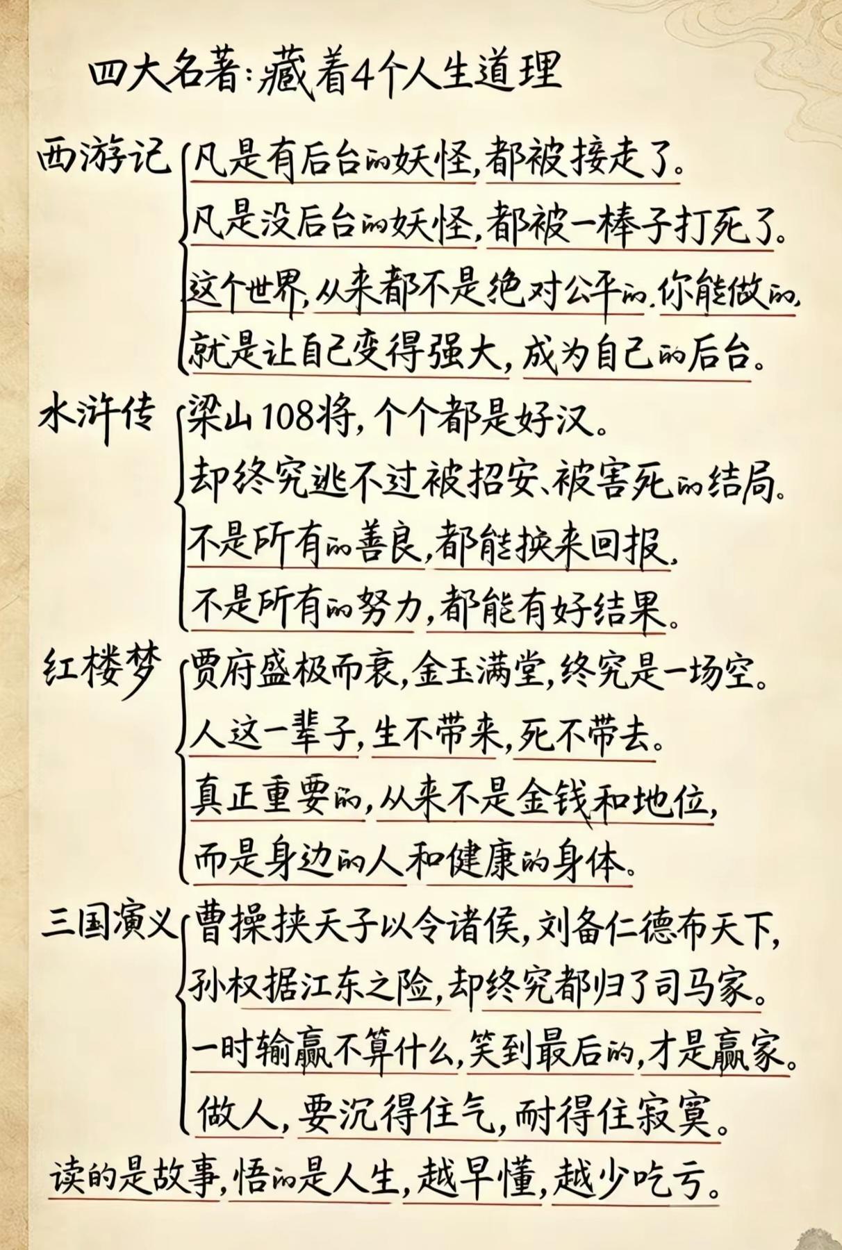 四大名著藏着人生哲理，写尽了人性，也道尽了人生！