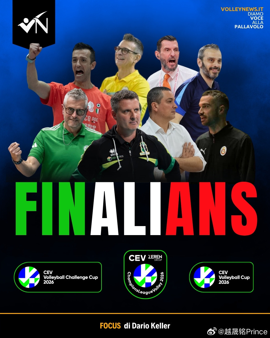 排球👇🇪🇺参加欧洲赛事决赛的所有8支球队均由意大利教练执教🏆欧