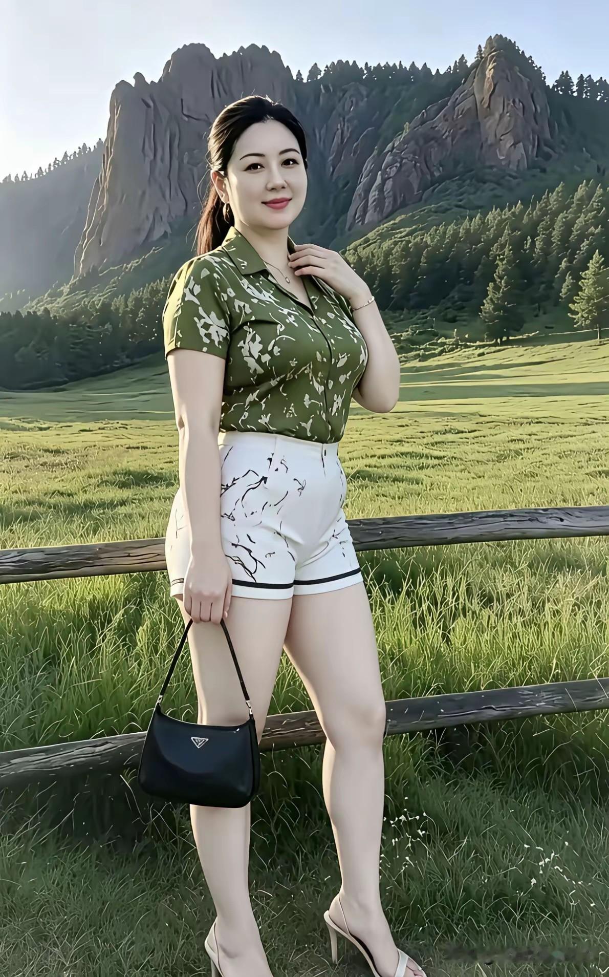 夏日山野间，迷彩短袖搭白色短裤，这搭配堪称一绝，仿佛将自然的时尚穿在身上。除了
