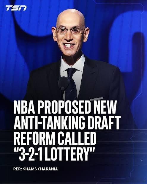 Shams，联盟已向30支球队的总经理披露了一项全新的反摆烂改革方案：将选秀抽签