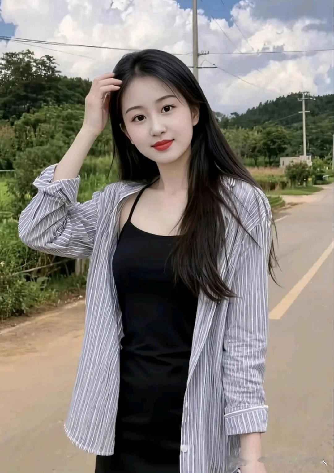 夏日清新穿搭，黑裙+条纹衬衫，元气少女风🌞