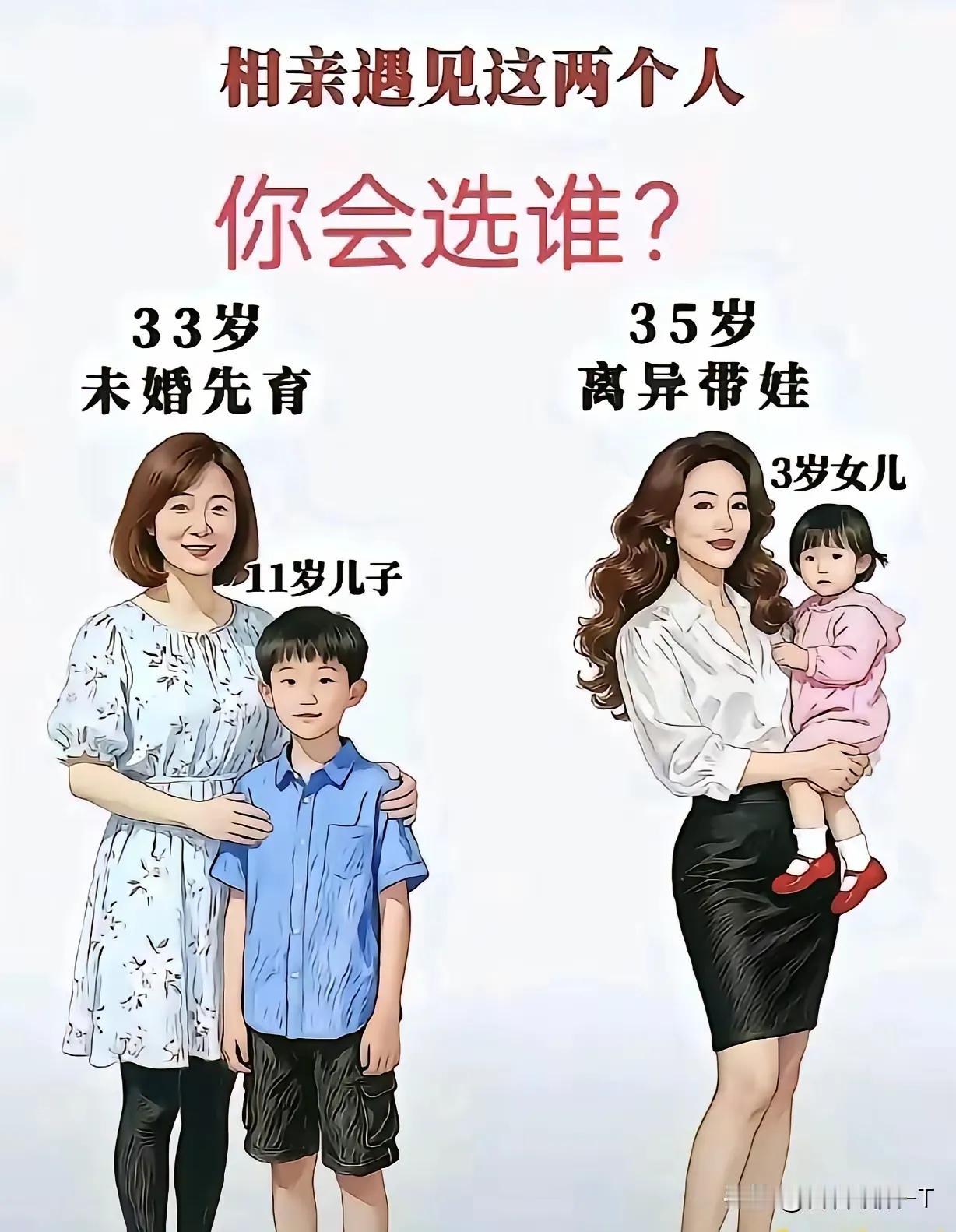 女甲，35岁，漂亮，能干，离婚带一个3岁的女儿；女乙，33岁，貌平，未婚先育，