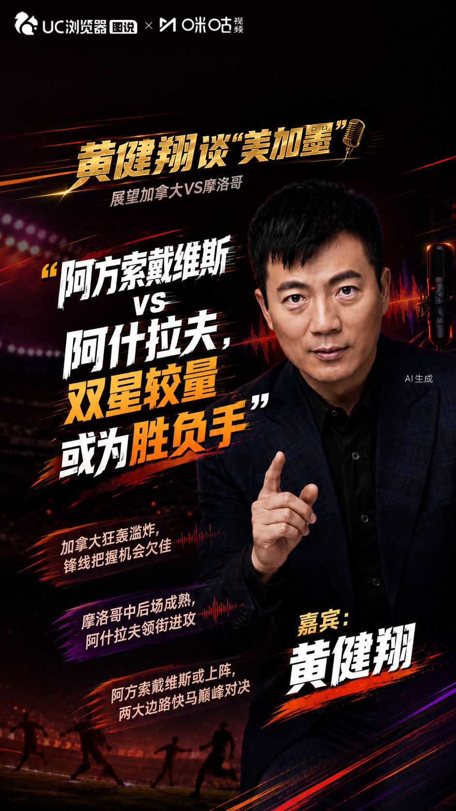 黄健翔前瞻加拿大vs摩洛哥