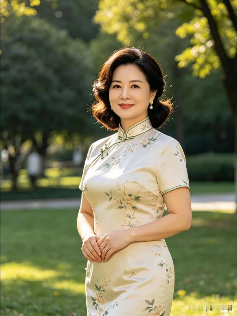 心藏山海性安然，举止端庄雅态添。褪去青涩留韵味，洗尽铅华鬓霜添。