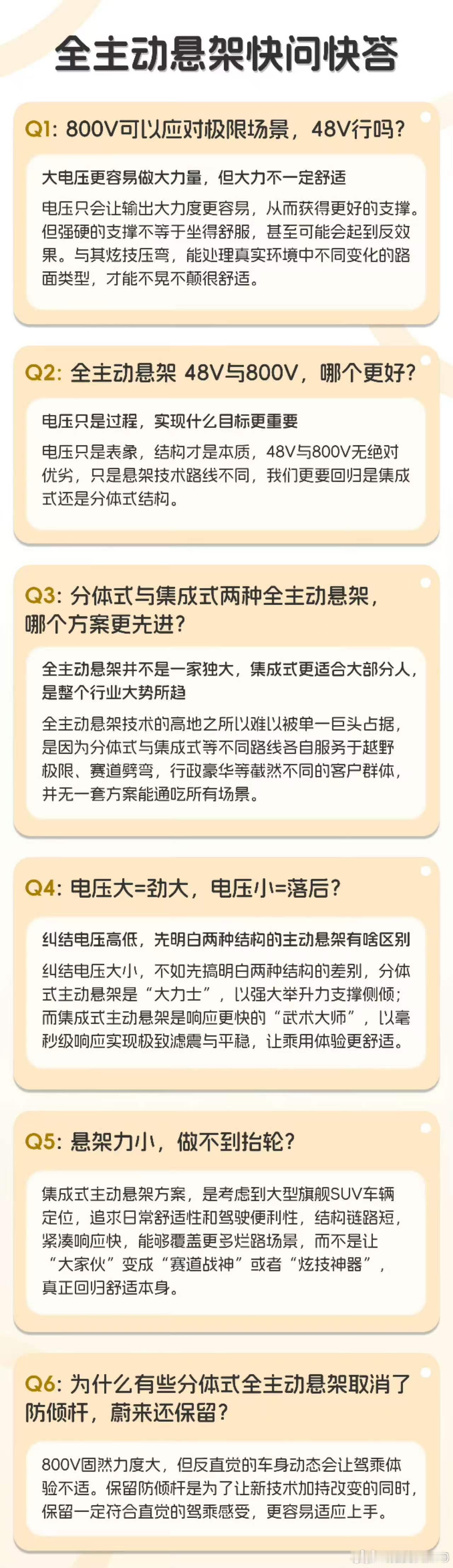 蔚来回答得不错，电压和体验没关系