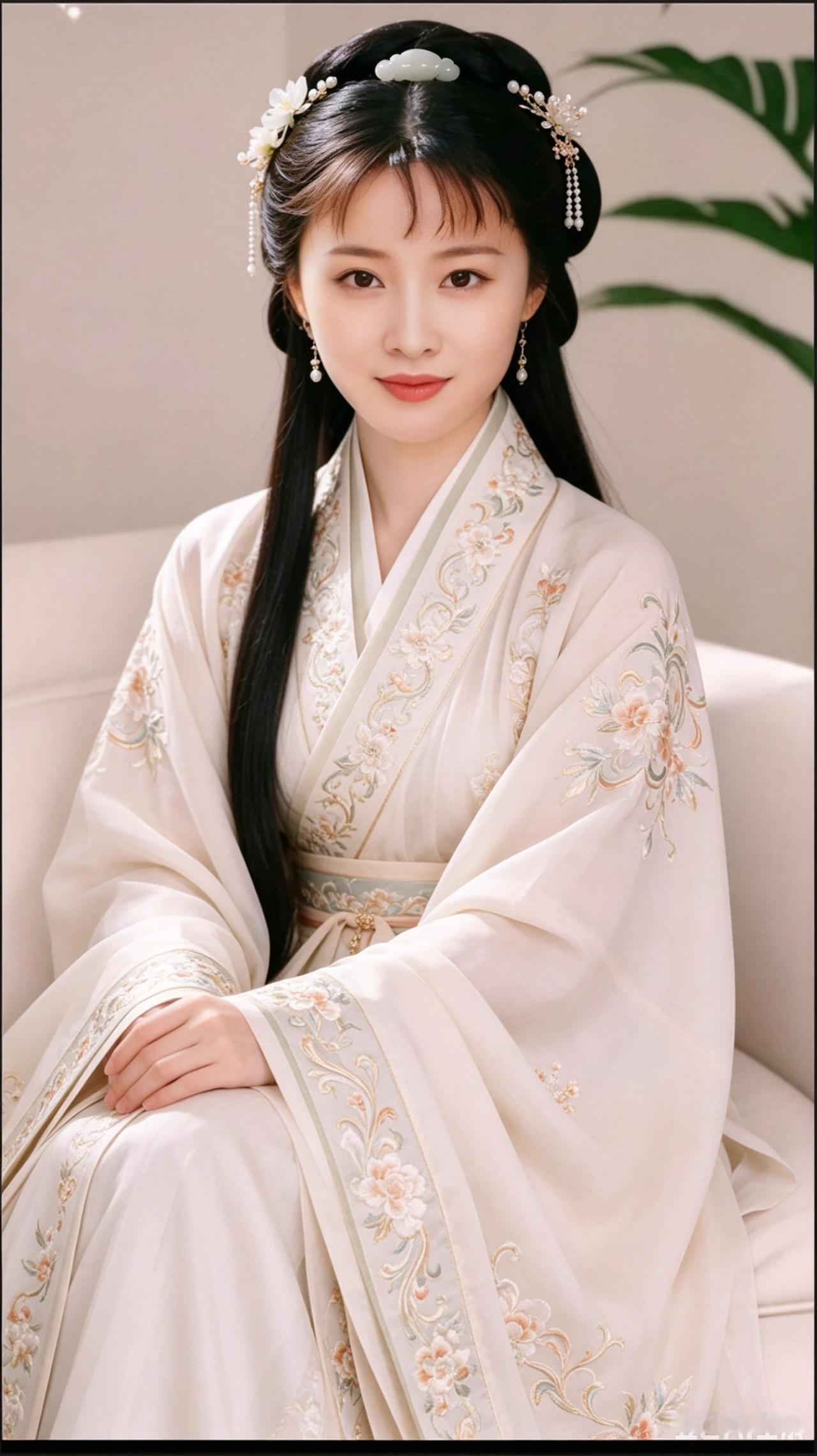 古典美人，一袭华服，宛如画中仙子。