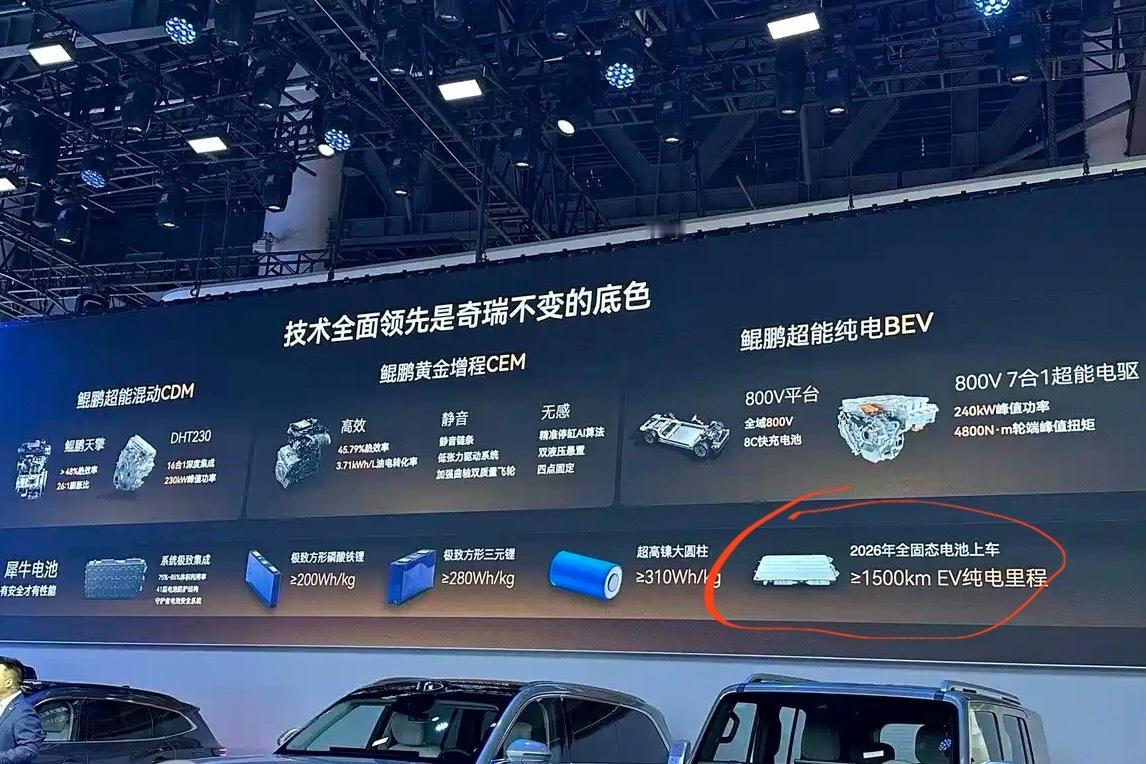 震惊，奇瑞明年全固态电池要上车！纯电续航能干到1500km以上[惊恐]这会不会是