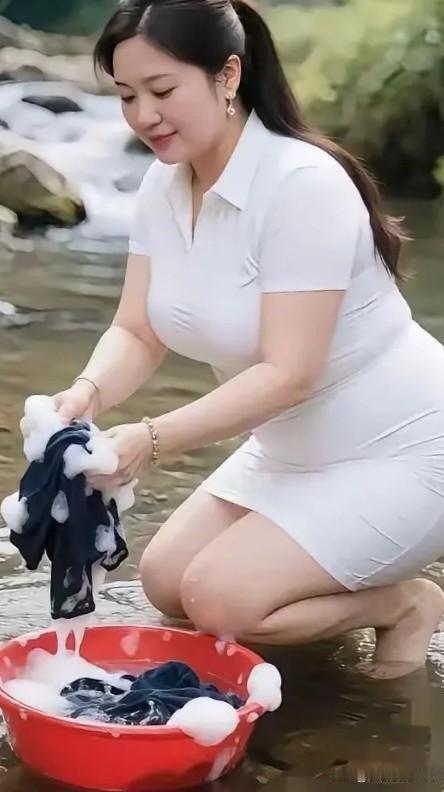 山坡羊·浣衣女溪泉轻淌，清波摇荡，纤纤素手浣衣裳。泡沫扬，晚风凉，远