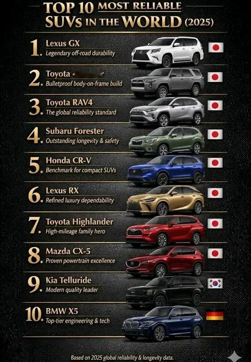 全球可靠的SUV但是咋没看到国产的【来自懂车帝车友圈】