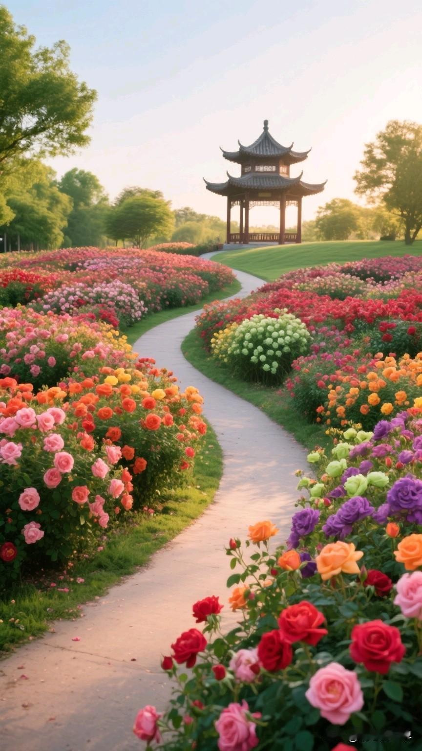 漫步花海，遇见东方古韵梦幻花海漫步初夏之即赏花海