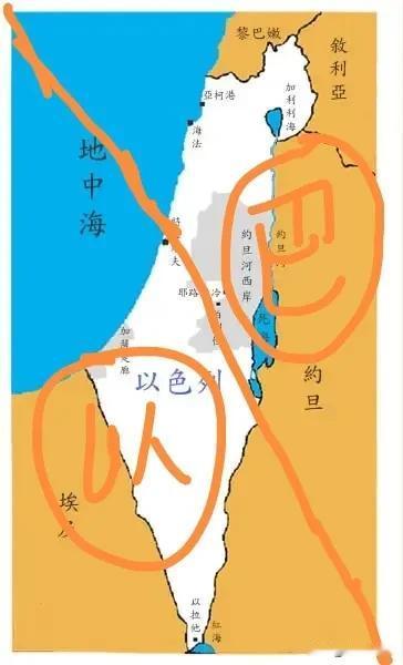 以色列实现和平的方法，你觉得可行吗？如图1，以耶路撒冷到特拉维夫为中轴线，一