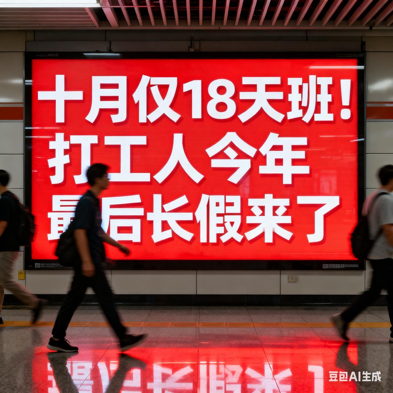 十月仅18天班！打工人今年最后长假来了国庆中秋凑出8天假，十月工作日砍到1