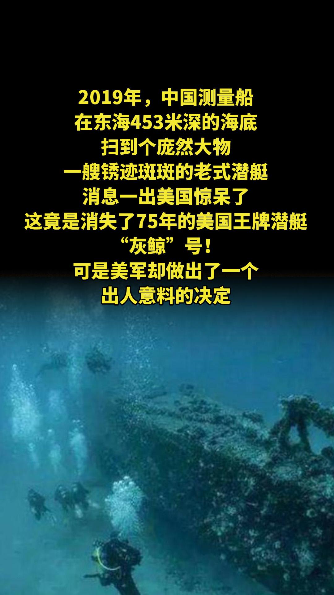 2019年，中国测量船在东海453米深的海底扫到个庞然大物，一艘锈迹斑...