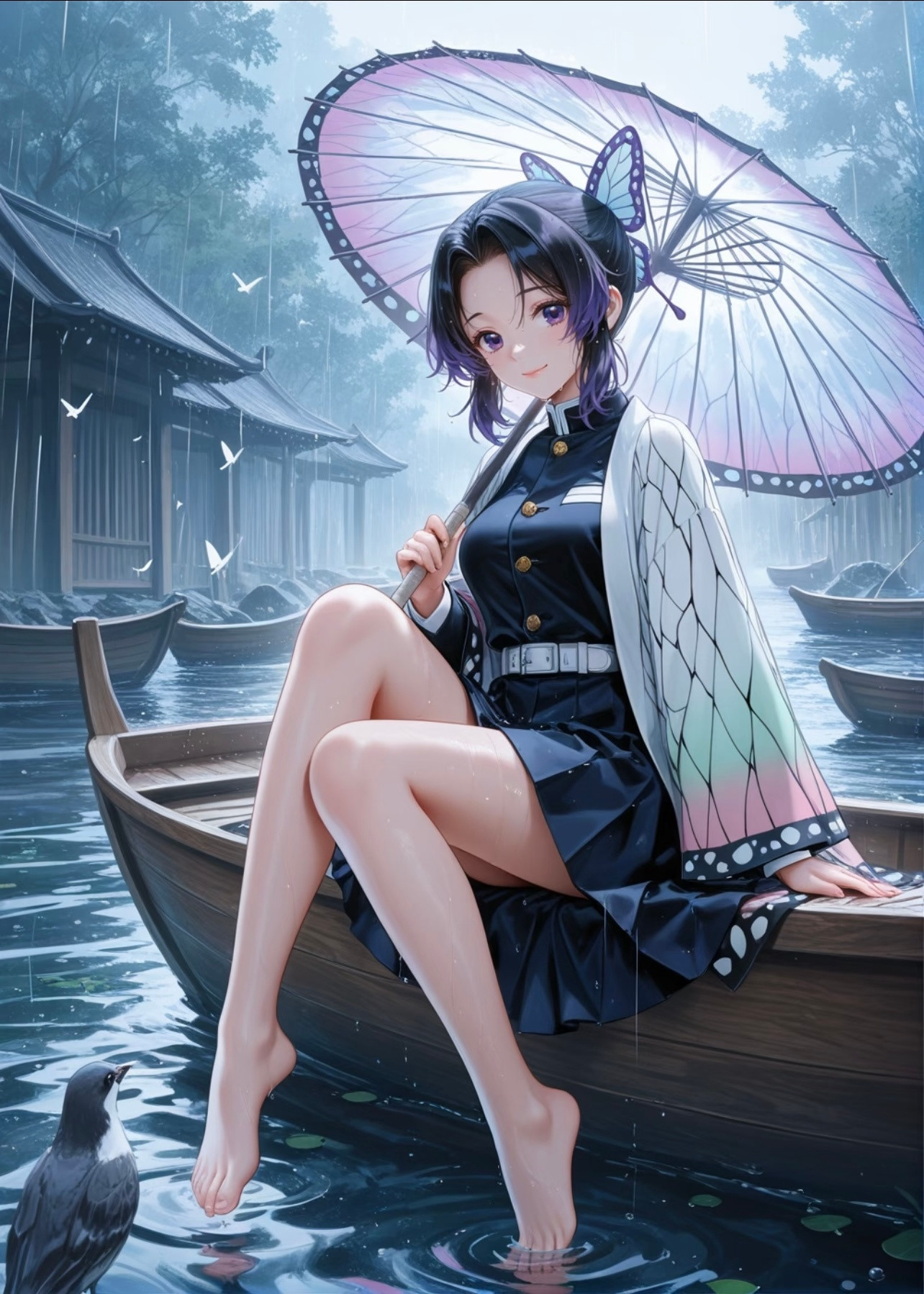 鬼灭之刃蝴蝶忍【精致美图】最后一条，晚安💤​​​