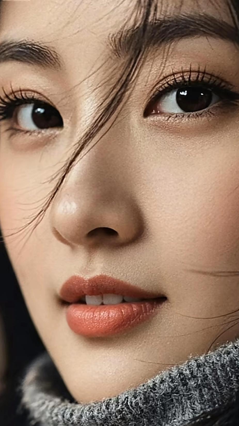 温柔眼眸，自然妆容，清新自然美