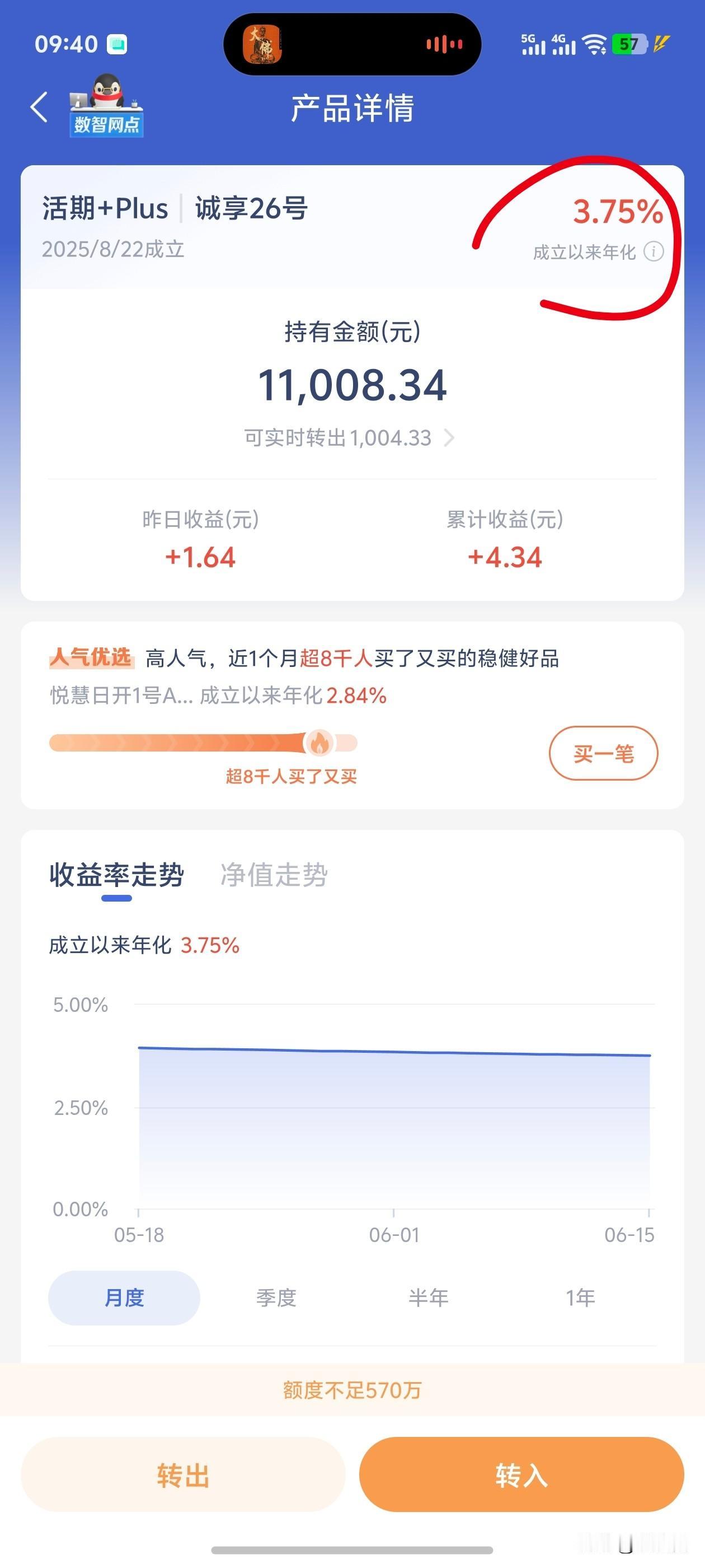 正在微众银行购买理财基金，刚开始看到，每天的年化收益率都是3.75，还不错呢，于