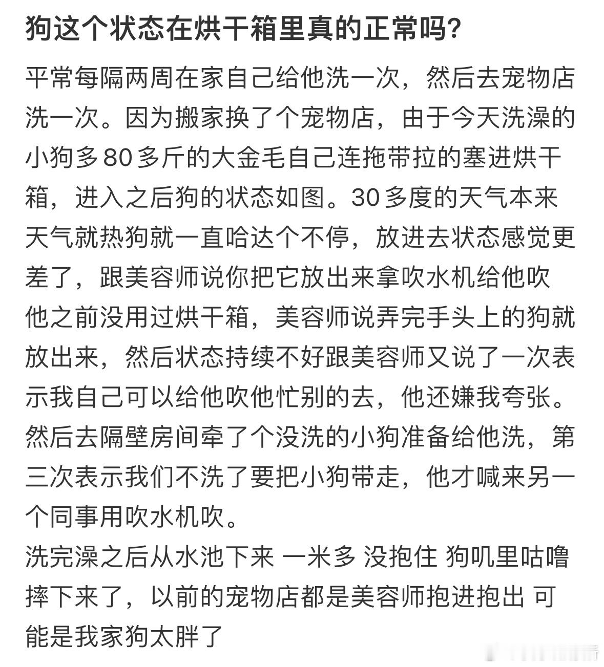 狗这个状态在烘干箱里真的正常吗❓​​​