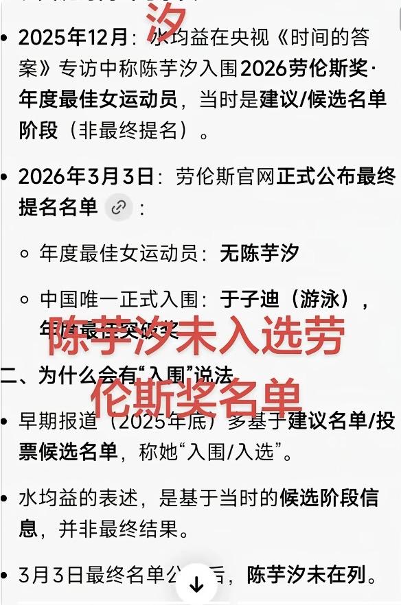 笑陈芋汐＂没拿到劳伦斯奖＂？你先搞清楚那六个人拿的是什么奖陈芋汐落选202