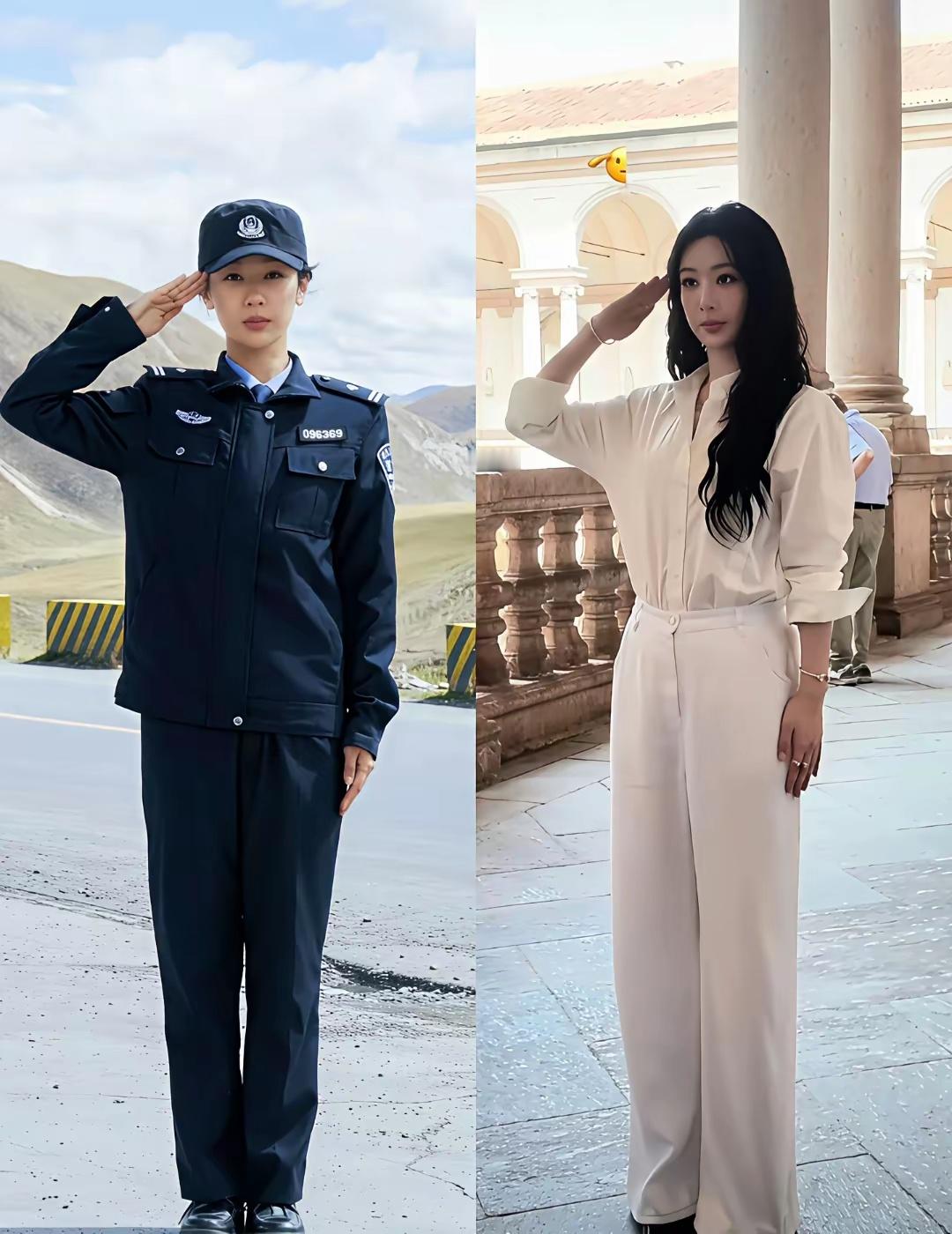 杨紫往那一站就是兵，反差真大。​​​