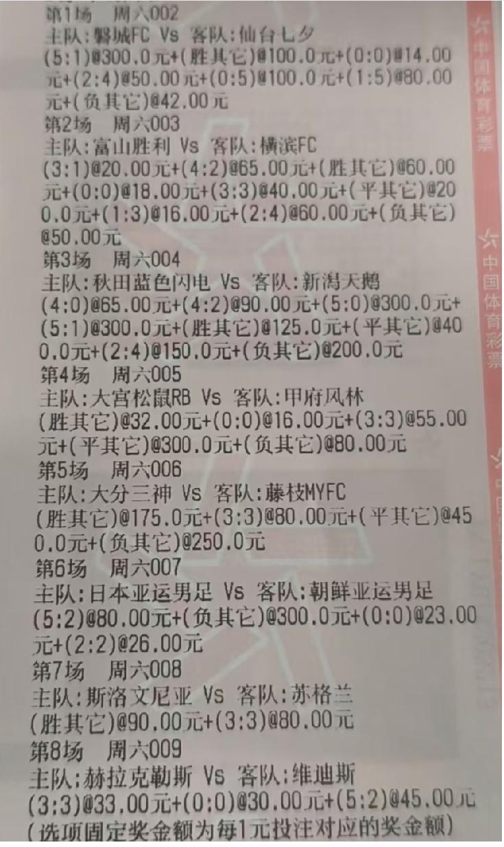 这位大哥是不是有点魔怔啦？哪里有这么买彩票的，虽然也就42个比分，只要中42倍以