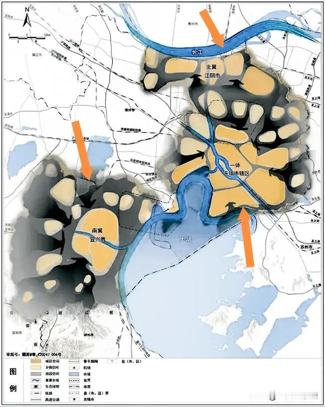 这样一看，无锡完全可以妥妥的推进全域城市化建设，市辖区域的江阴市与宜兴市的城镇化