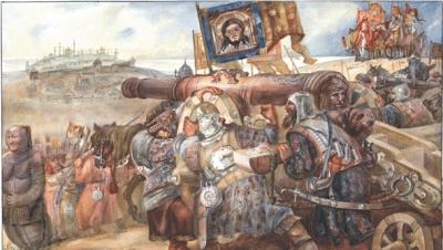 沙俄的炮兵神圣罗马帝国的使节西吉斯蒙德·冯·赫伯斯坦1520年正德15年访问