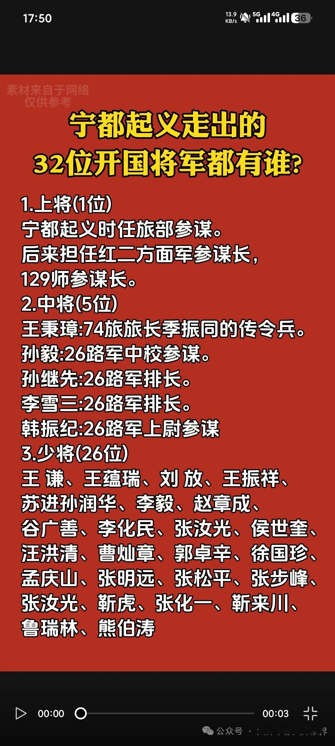 很少有人专门捋过宁都起义走出来的开国将军，1931年12月14日那场一万七千多人