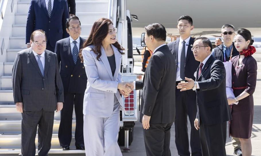 郑丽文抵达上海，在前往南京的高铁上，说了一段掏心窝子的话。2024年4月7日