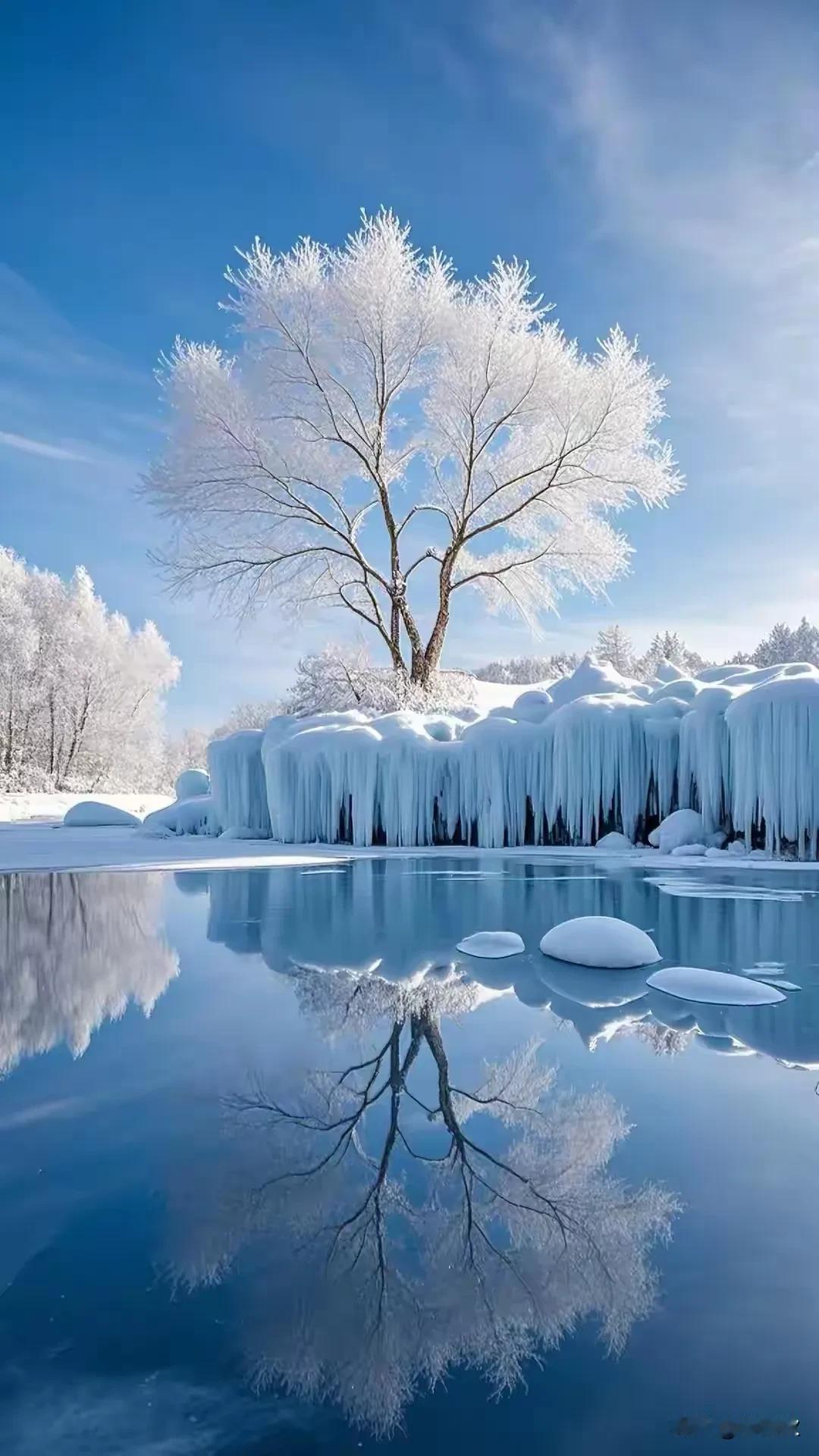 北国风光，千里冰封万里雪飘，银装素裹冬日画卷，美的惊艳雾凇之美，更是难得