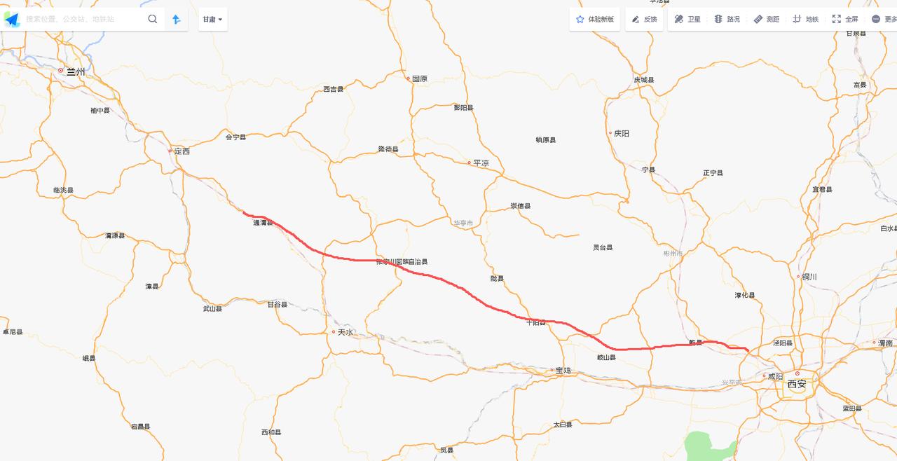 西安到兰州之间目前只有一条G30连霍高速又绕又不方便，严重阻碍两地之间的往来