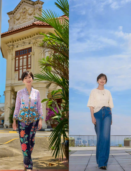 赵雅芝这两身衣服，都好看就是一对比，左边的显老气，一看就是个老太太，右边的清