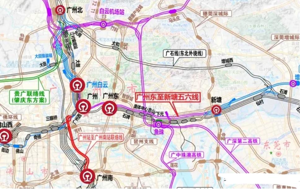 广州东站改造及广州东至新塘五六线工程是粤港澳大湾区交通网络升级的关键项目，近期取