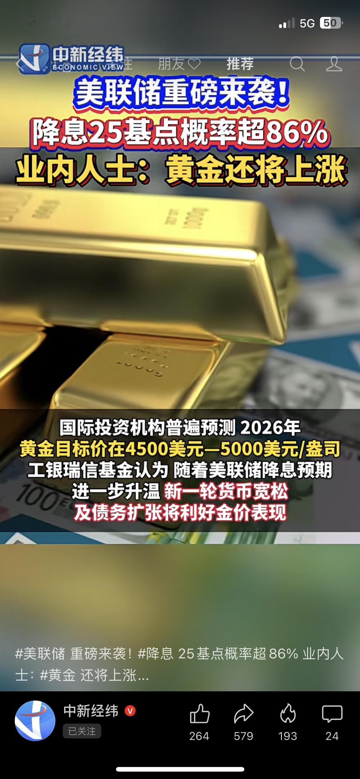 （美联储降息）：美联储降息概率超86%，黄金要涨？12月11日美联储要官宣利