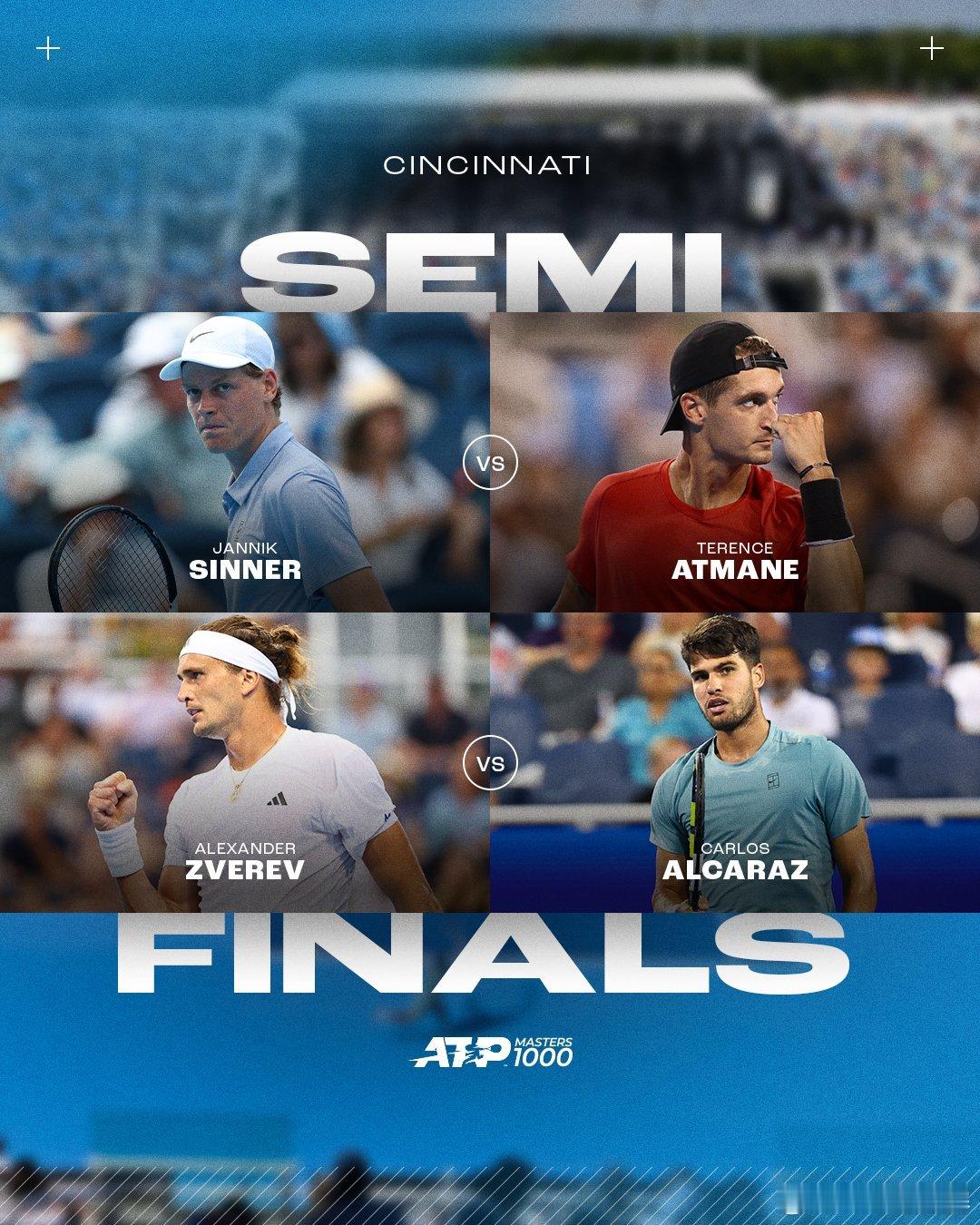 ATP1000辛辛那提大师赛今日两场1/4决赛比分👇阿尔卡拉斯[2]63