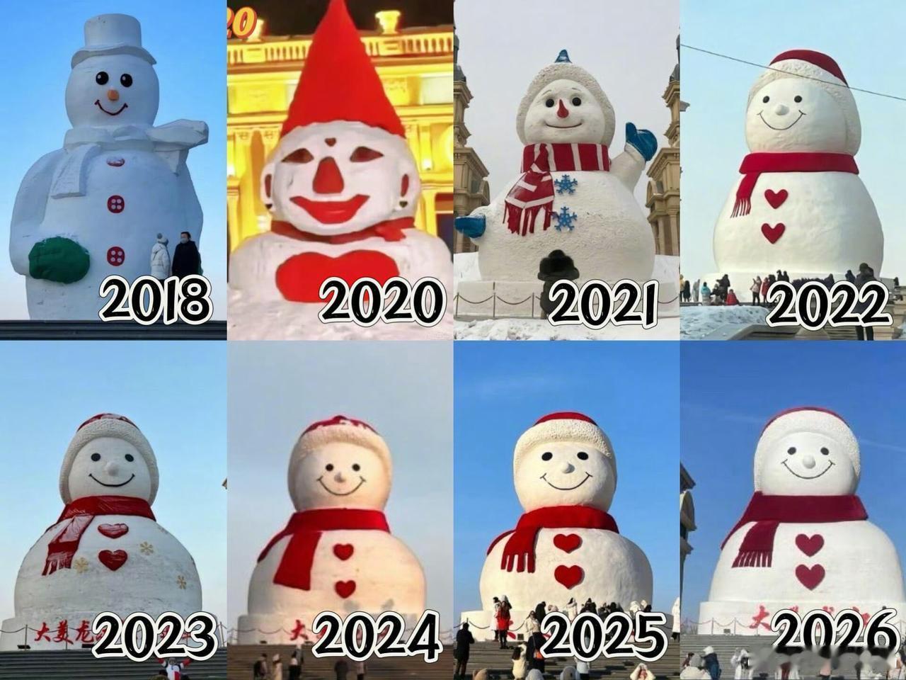 2026年哈尔滨大雪人新鲜出炉，这不是黑历史，是来时路[doge]​