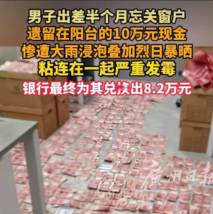 太豪横了！大连，一男子着急出差，把10万元现金忘记在家里的阳台上没有收起来，因忘