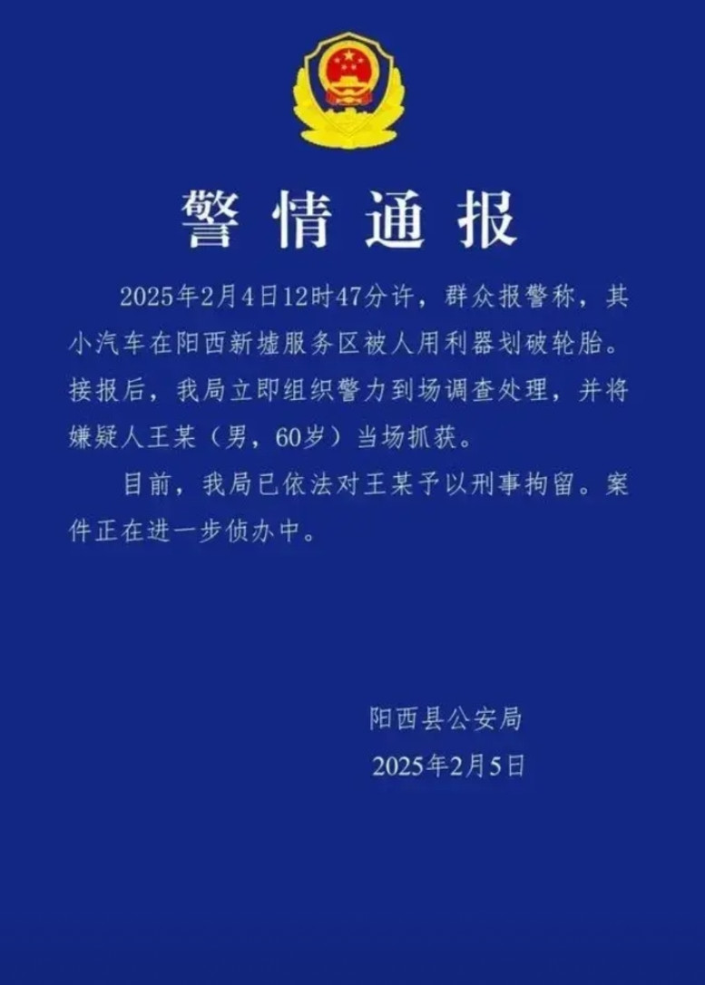 阳江新墟服务区轮胎被扎破事件，车主和网友的聊天记录曝光，从中可以发现几个事实：